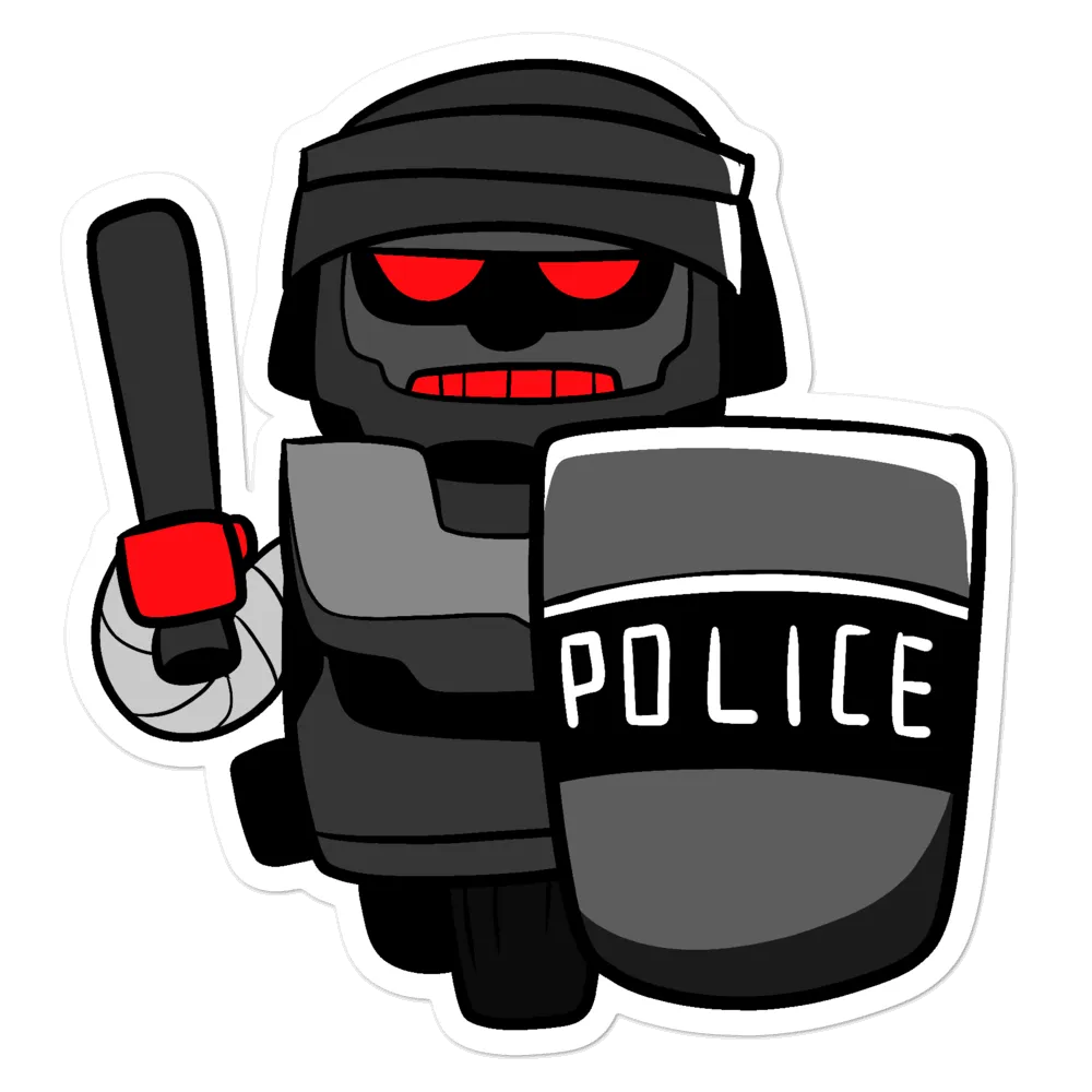 InHuman Police Robot Cartoon - Bubble-free stickers