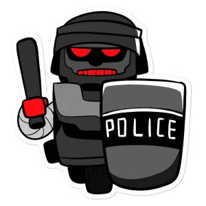 InHuman Police Robot Cartoon - Bubble-free stickers