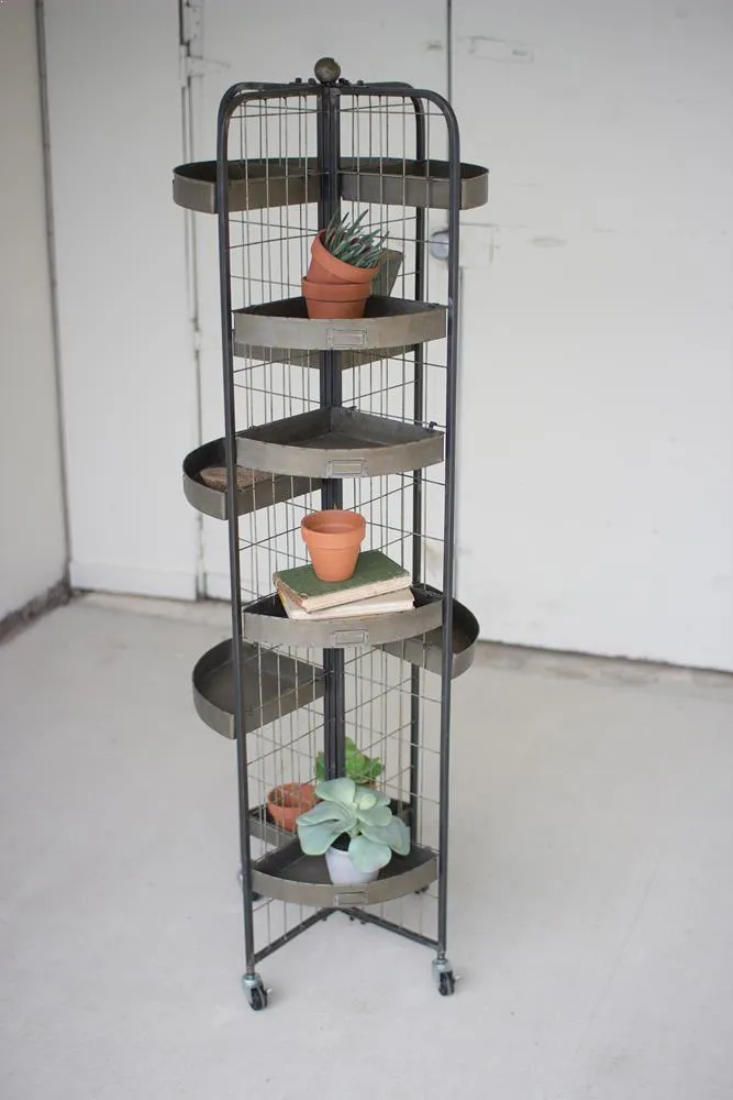 Kalalou Four Sided Display With Casters