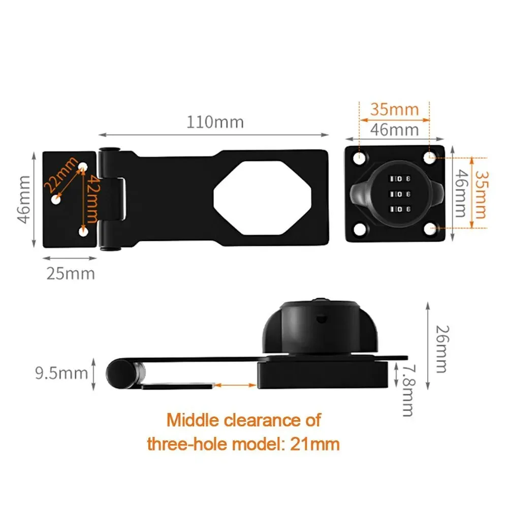 Keyless Anti-Theft Household Cabinet Password Hasp Lock