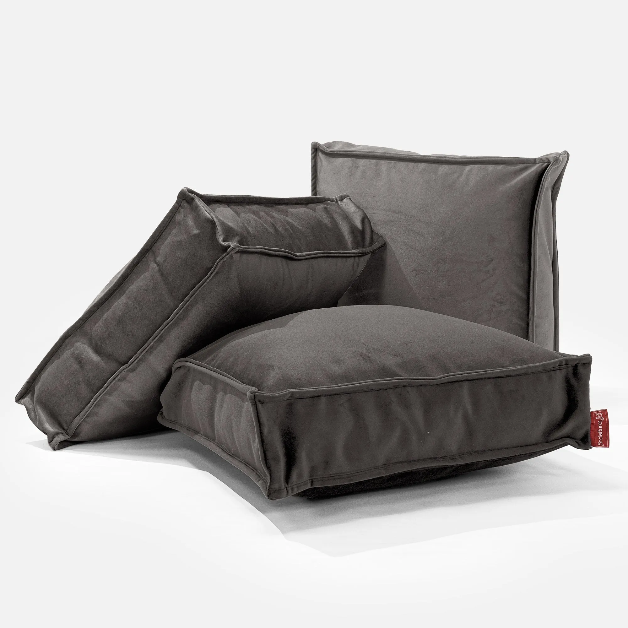 Large Floor Cushion - Velvet Graphite Grey