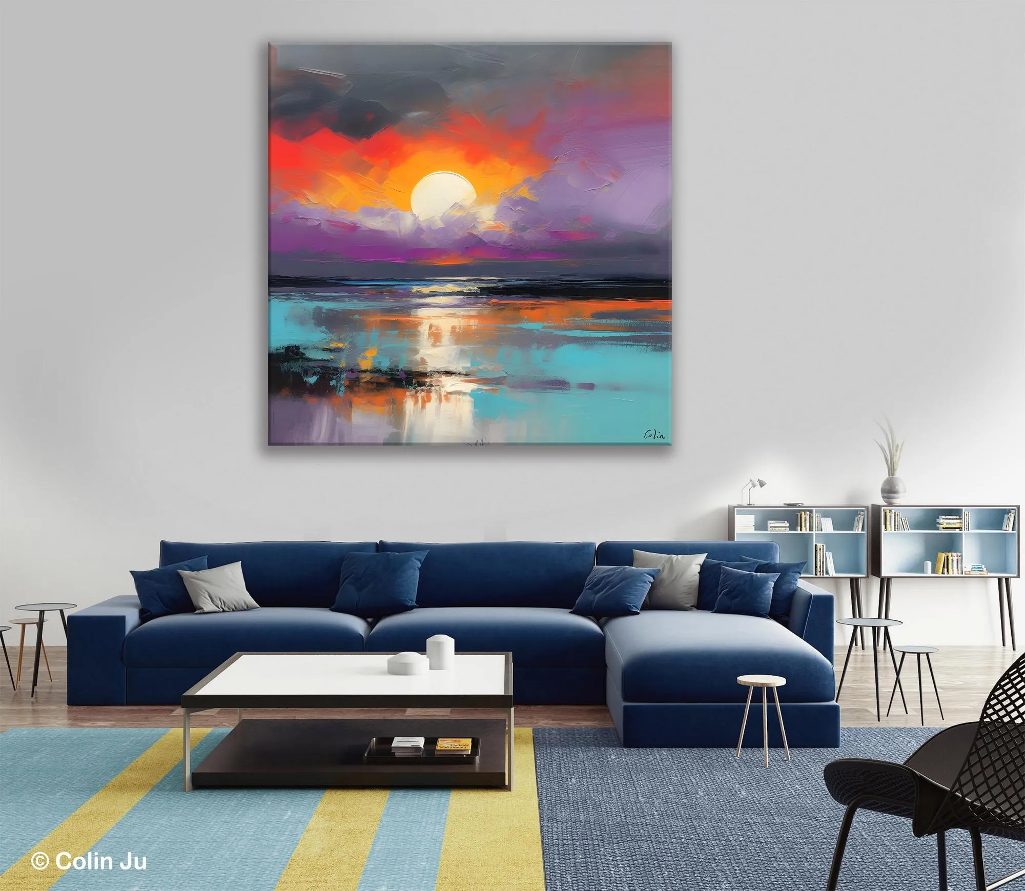 Large Landscape Painting for Living Room, Original Abstract Landscape Wall Art, Landscape Canvas Art, Hand Painted Canvas Paintings