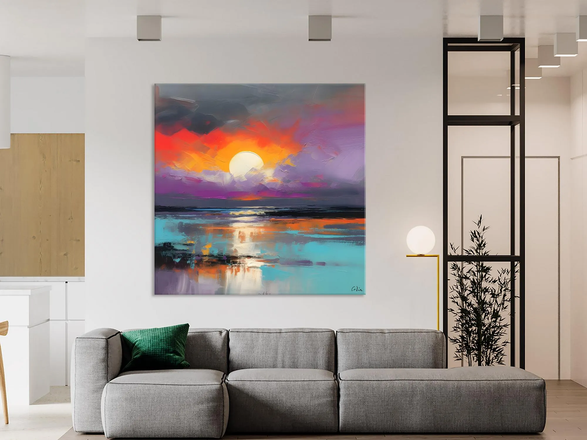 Large Landscape Painting for Living Room, Original Abstract Landscape Wall Art, Landscape Canvas Art, Hand Painted Canvas Paintings