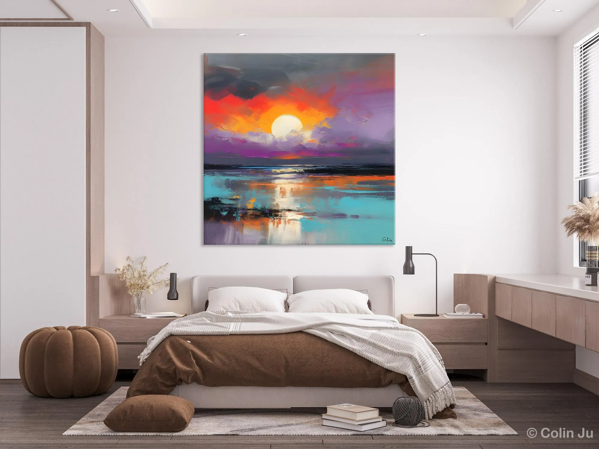 Large Landscape Painting for Living Room, Original Abstract Landscape Wall Art, Landscape Canvas Art, Hand Painted Canvas Paintings