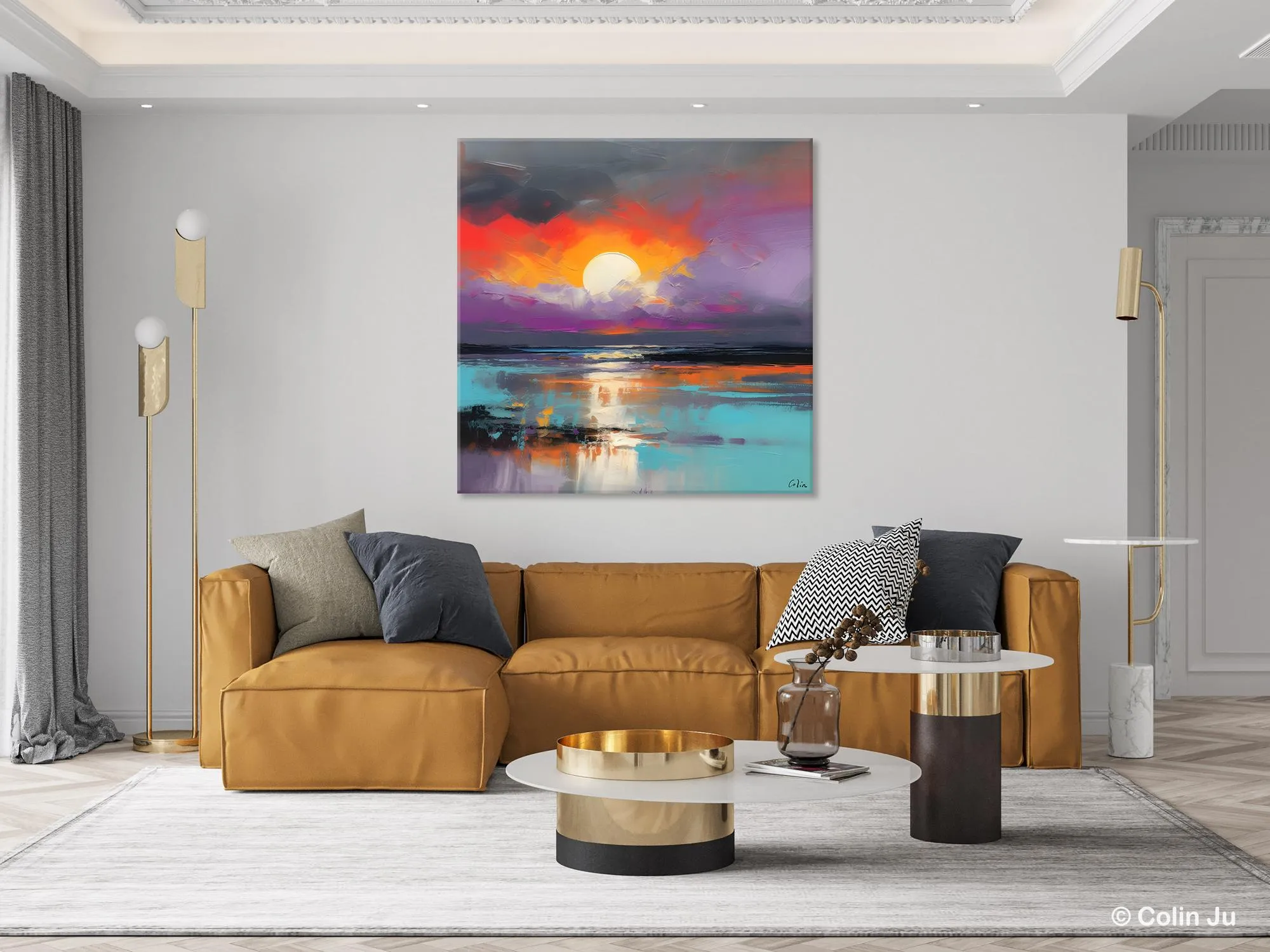 Large Landscape Painting for Living Room, Original Abstract Landscape Wall Art, Landscape Canvas Art, Hand Painted Canvas Paintings