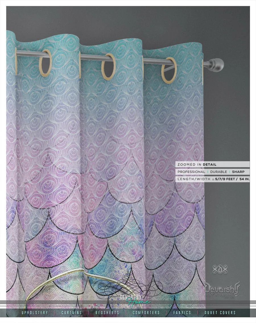 Lavender Scallops Pattern PREMIUM Curtain Panel. Available on 12 Fabrics. Made to Order. 100335