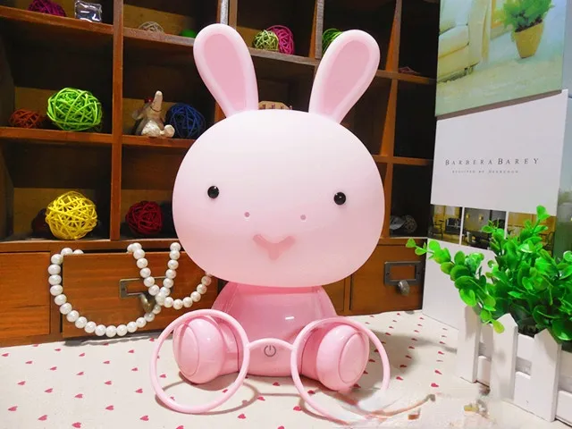 Led Desk Lamp Glasses Adorable Rabbit Touch Night Lamp Bedroom Emergency Light Bunny Adorable Rabbit