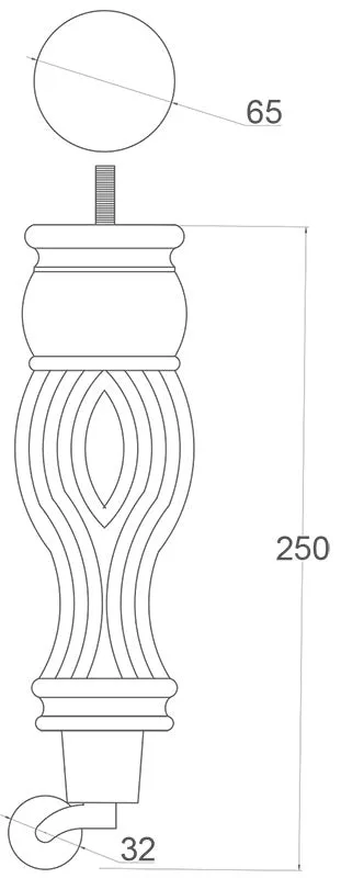 Linton Reeded Furniture Legs With Castors