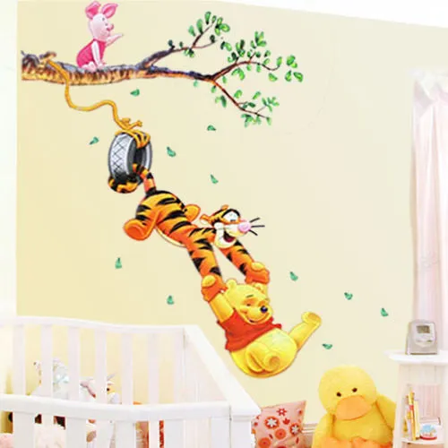 Lovely Pooh Cartoon Wall Stickers