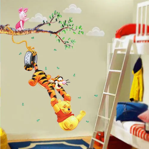 Lovely Pooh Cartoon Wall Stickers