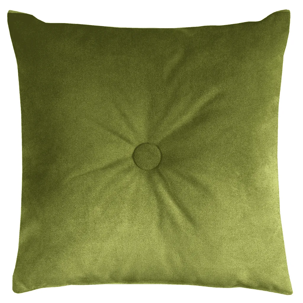 Matt Lime Green Velvet Button Cushions