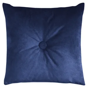 Matt Navy Blue Velvet Button Cushions