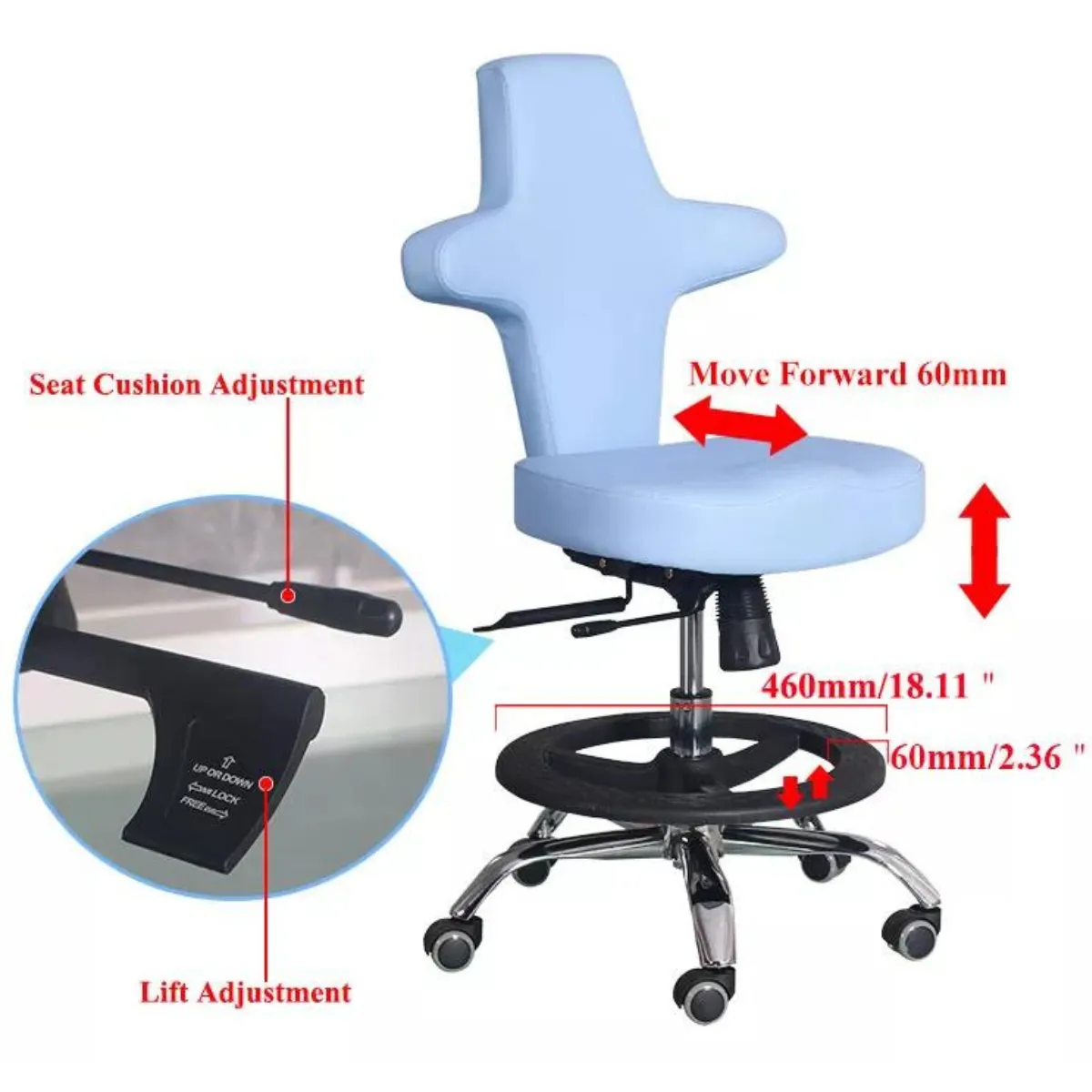 Medical Surgeon Chair to Reduce Fatigue, Muscle Strain, Nerve Compression