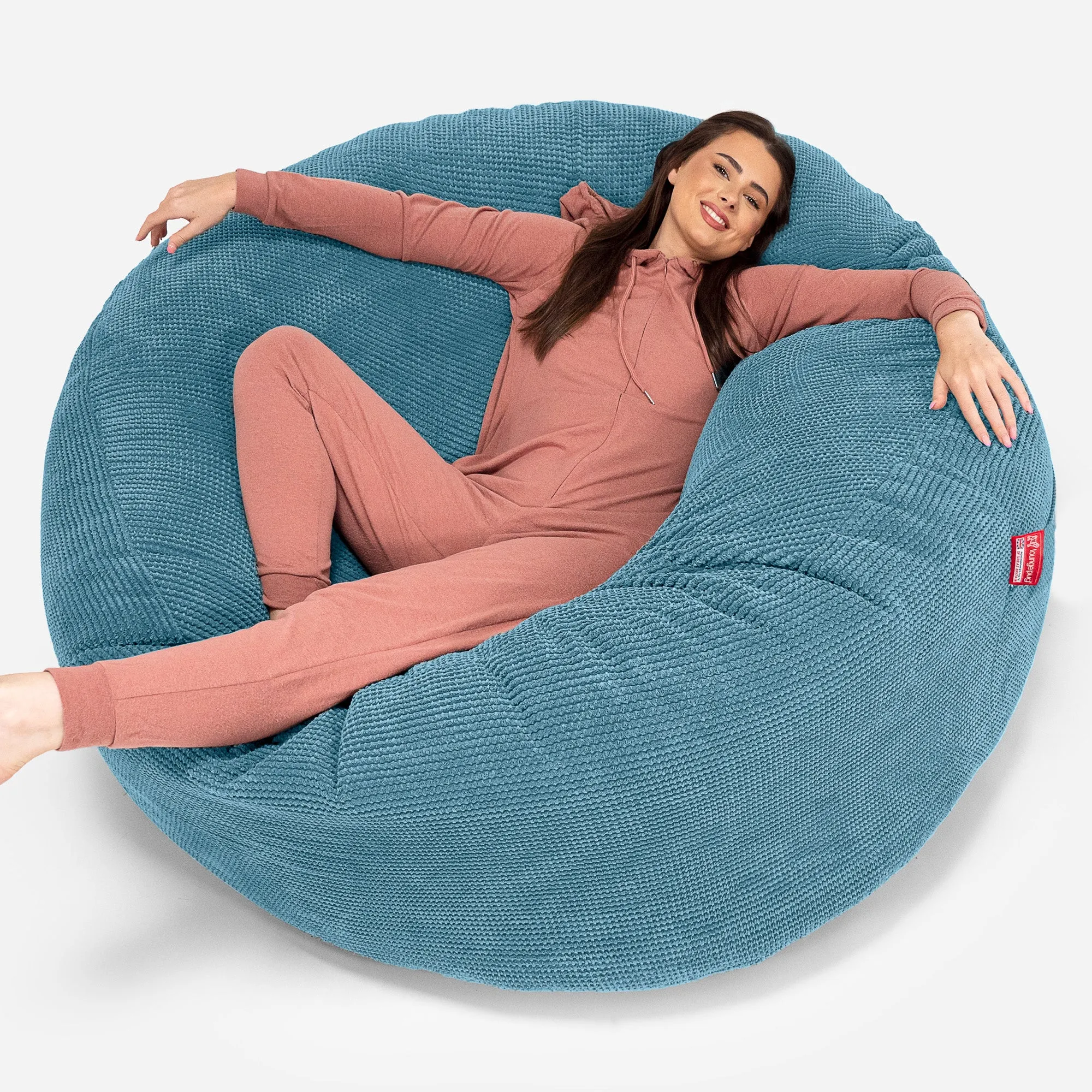 Mega Mammoth Bean Bag Sofa - Pom Pom Aegean Blue