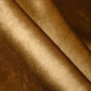 Mila Luxury Plain Italian Velvet Curtain - Golden Brown