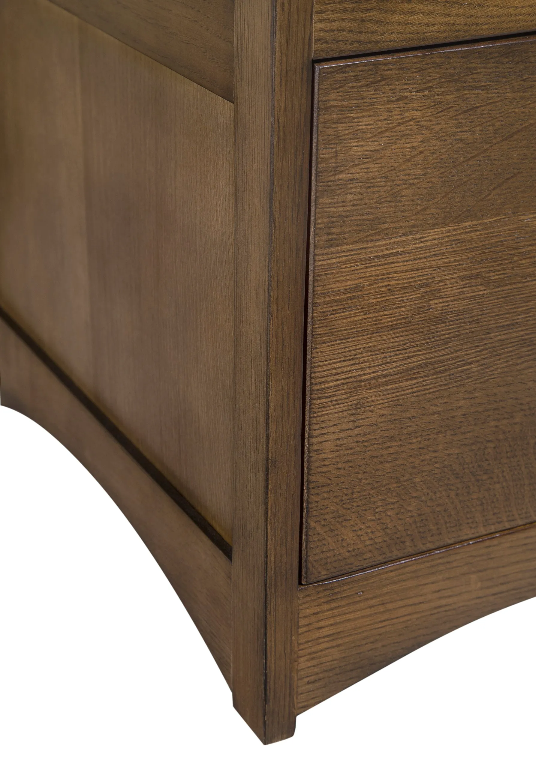 Mission Solid Oak 4 Drawer File Cabinet - Walnut