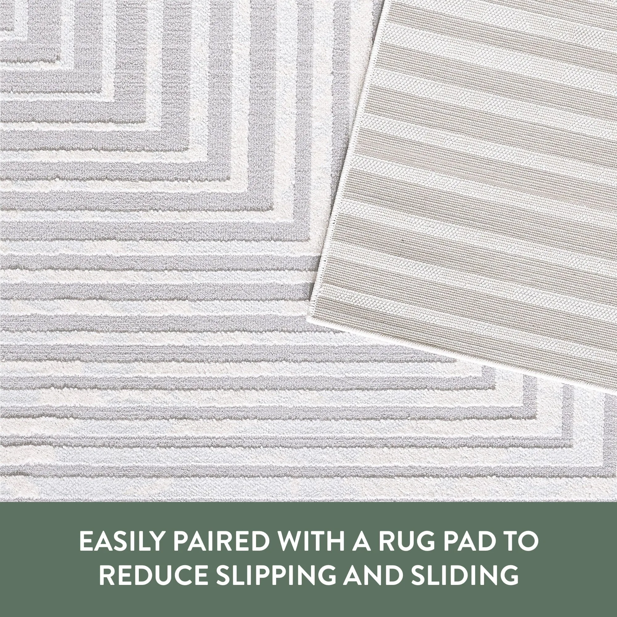 Modern Gray Abstract Striped Area Rug