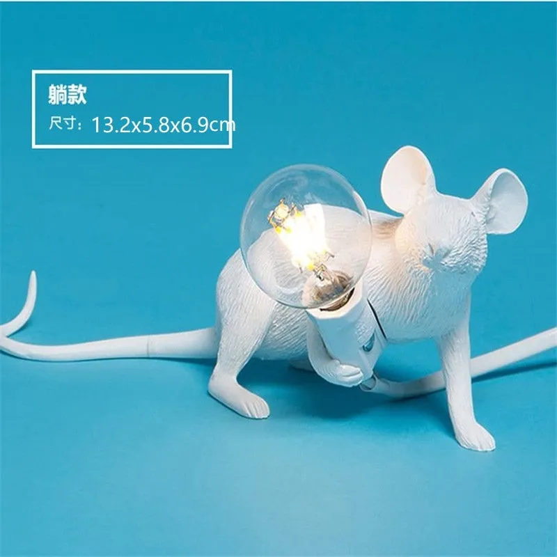 Modern Resin Mouse Table Lamp LED E12 mouse Table Lamps Desk Nordic Kids' Room Decor LED Night Lights EU/AU/US/UK Plug