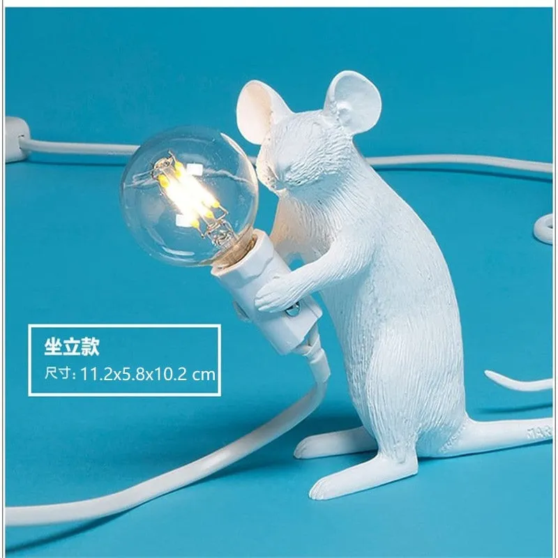 Modern Resin Mouse Table Lamp LED E12 mouse Table Lamps Desk Nordic Kids' Room Decor LED Night Lights EU/AU/US/UK Plug