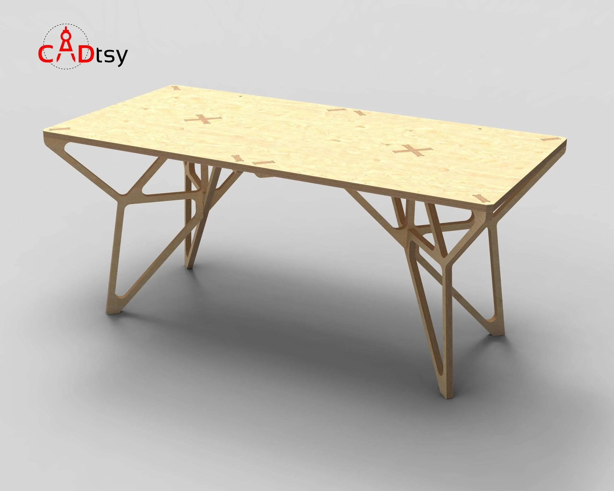 Modern Wooden Table/Desk DXF/SVG CNC Router Cutting Files. 1500x700xH750