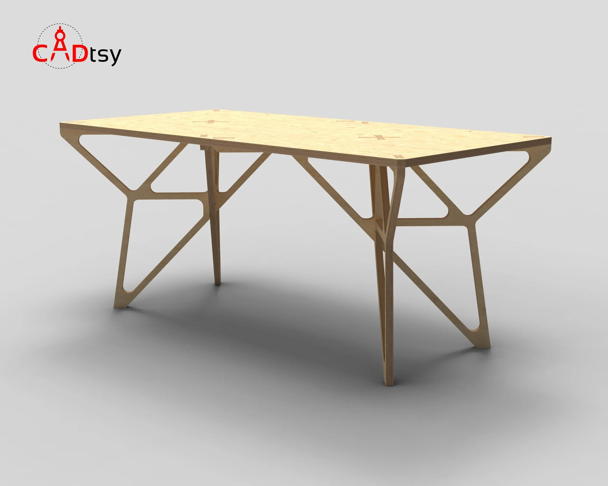 Modern Wooden Table/Desk DXF/SVG CNC Router Cutting Files. 1500x700xH750