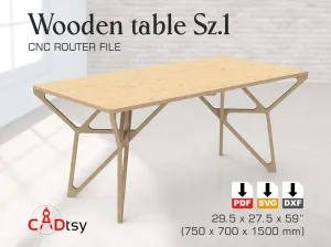 Modern Wooden Table/Desk DXF/SVG CNC Router Cutting Files. 1500x700xH750