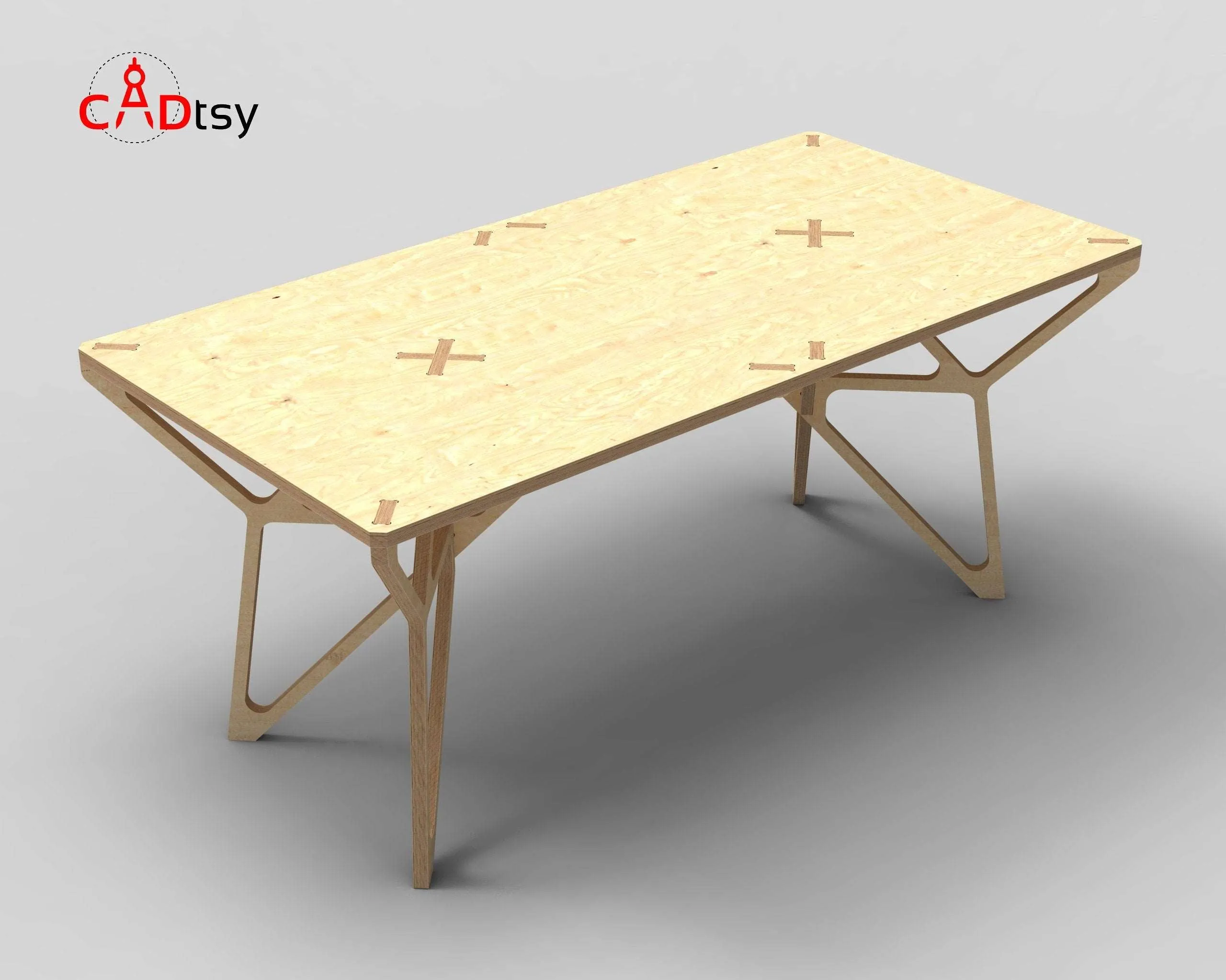 Modern Wooden Table/Desk DXF/SVG CNC Router Cutting Files. 1500x700xH750