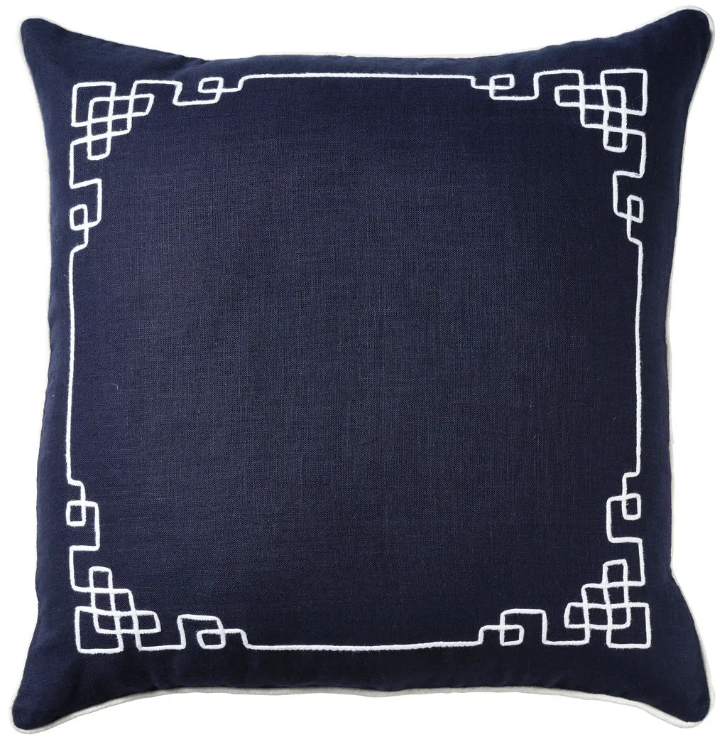 Newport Navy Linen Cushion