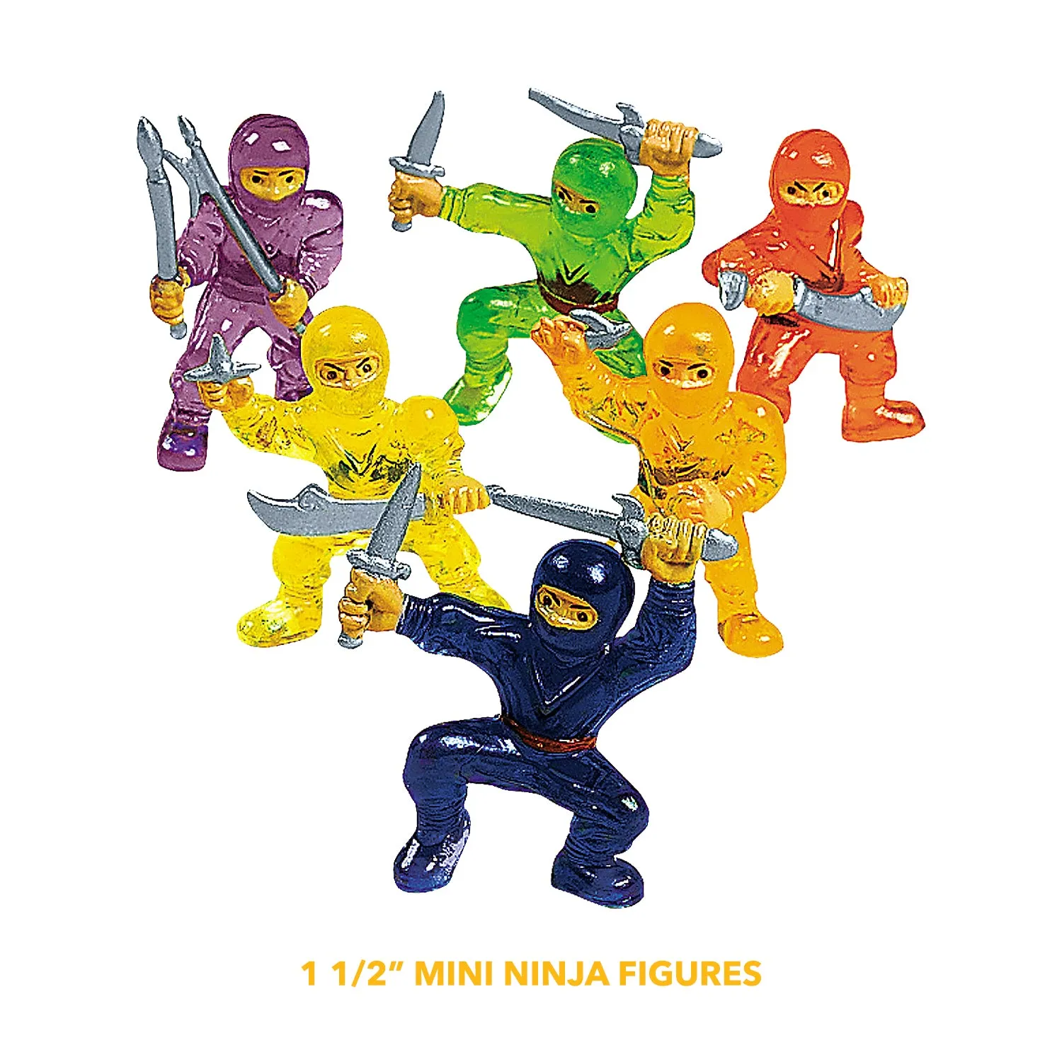 Ninja Party Favors Assortment  (60 pcs) and Ninja Takeout Goody Boxes (12 pcs) - 72 Pcs Total