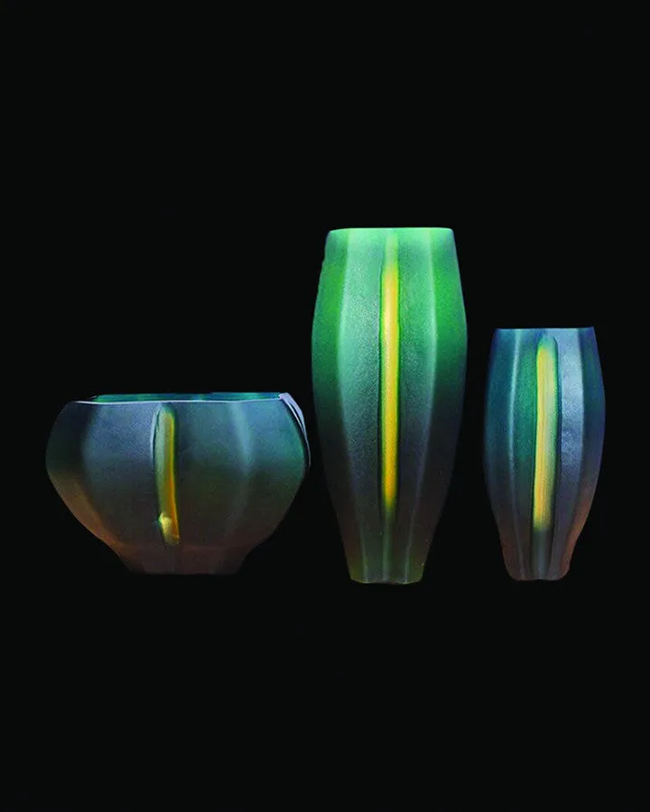 Nogi Green Vases Set of 3 - Angie Homes