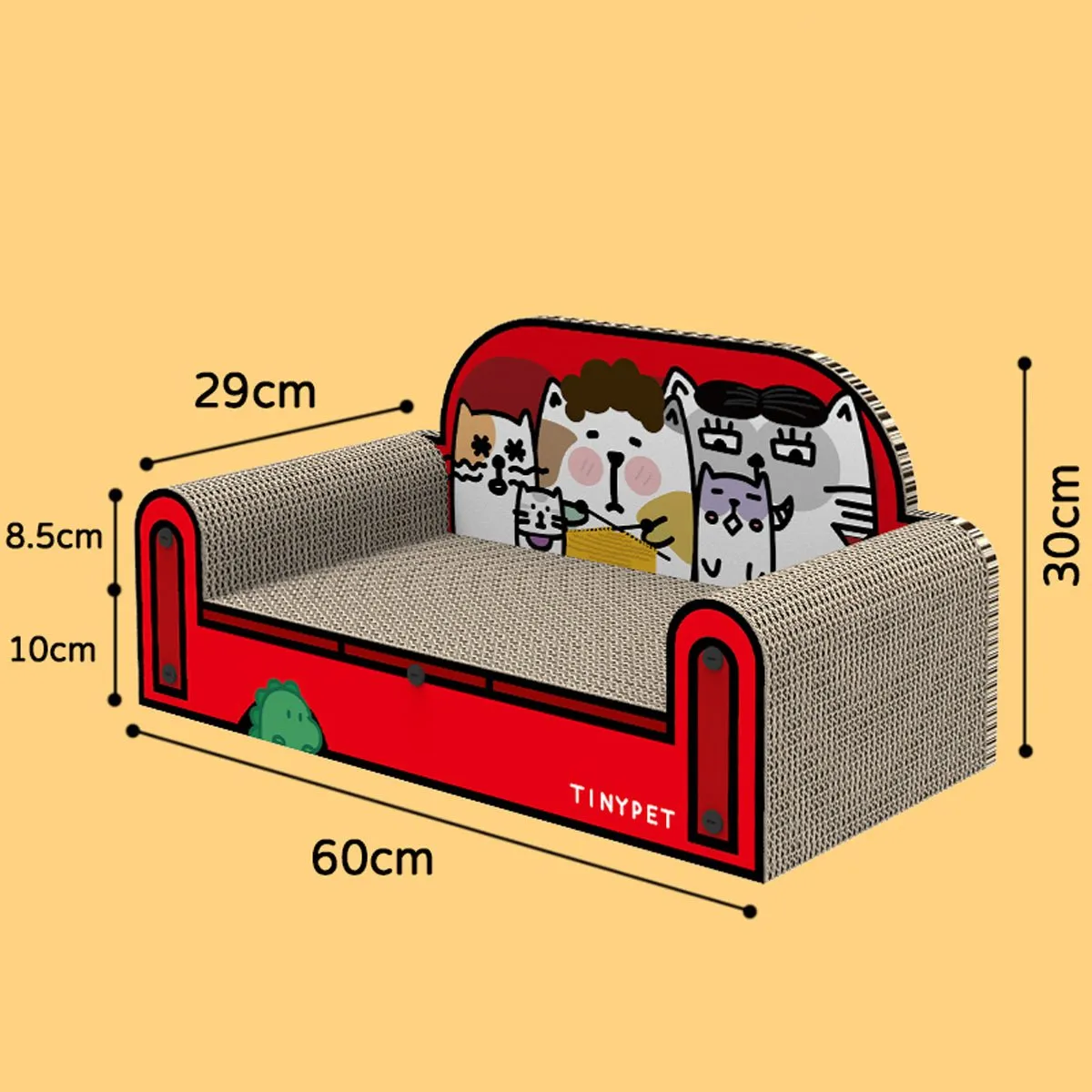 One Family Red Small Sofa Cat Scratching Board