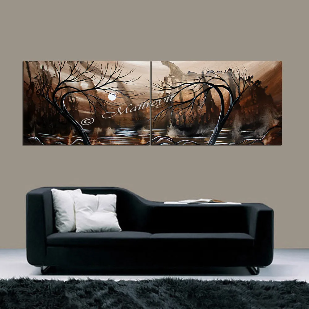 Original Abstract Paintings Landscape Art - Chocolate World