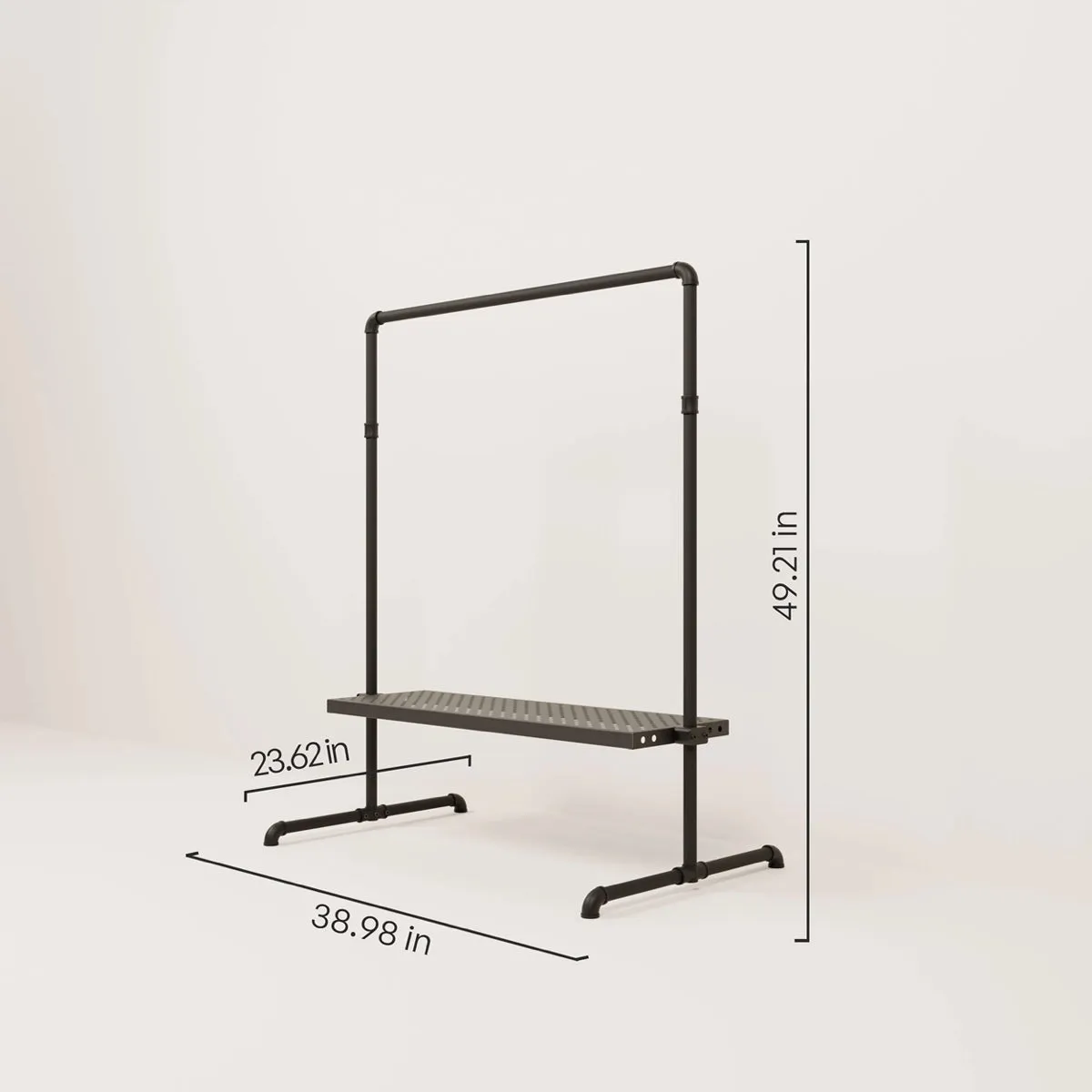 OSKAR METAL – Metal clothing rack with shelves