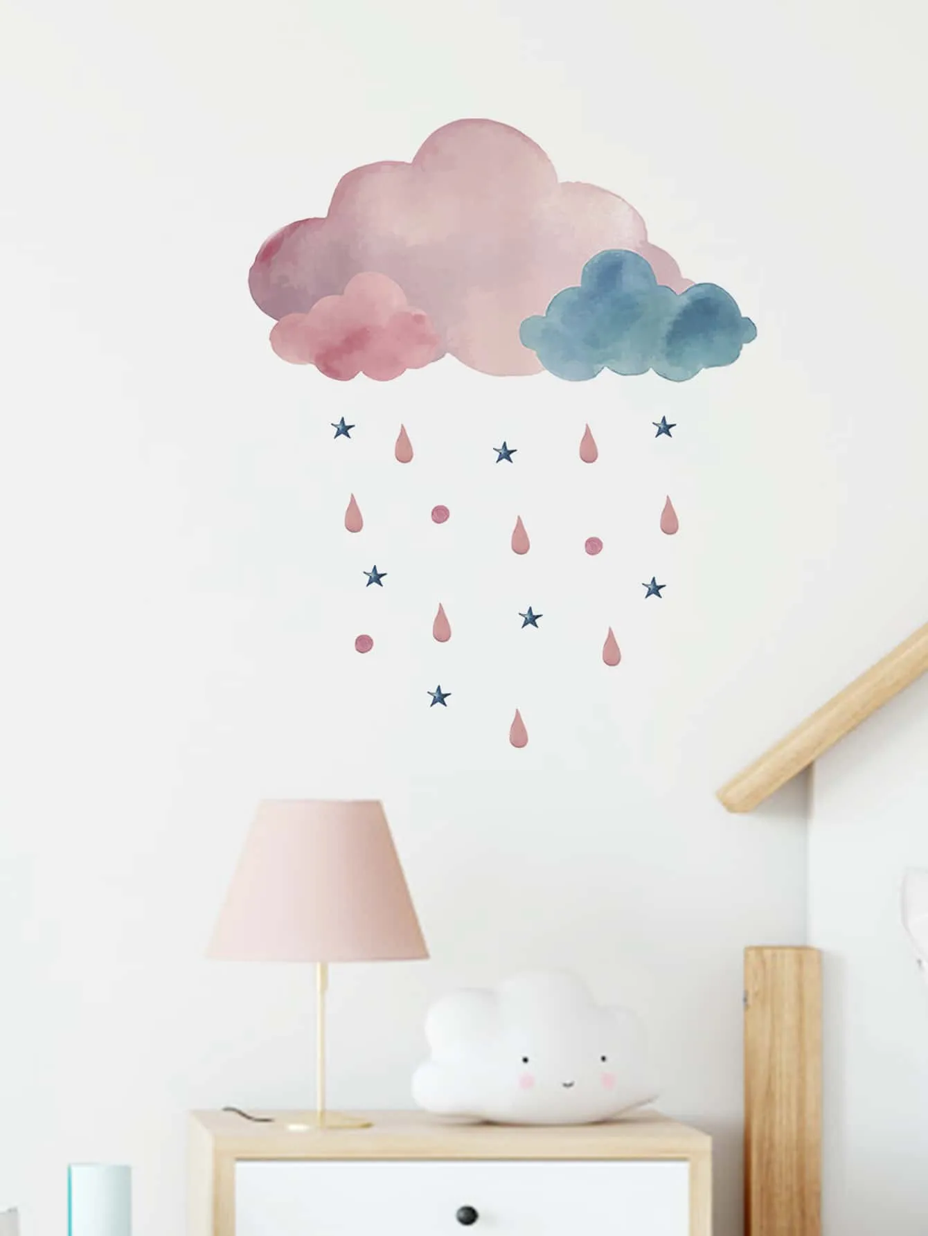 Pink And Blue Cloud Wall Sticker Decorative Wall Art Decal Creative Design for