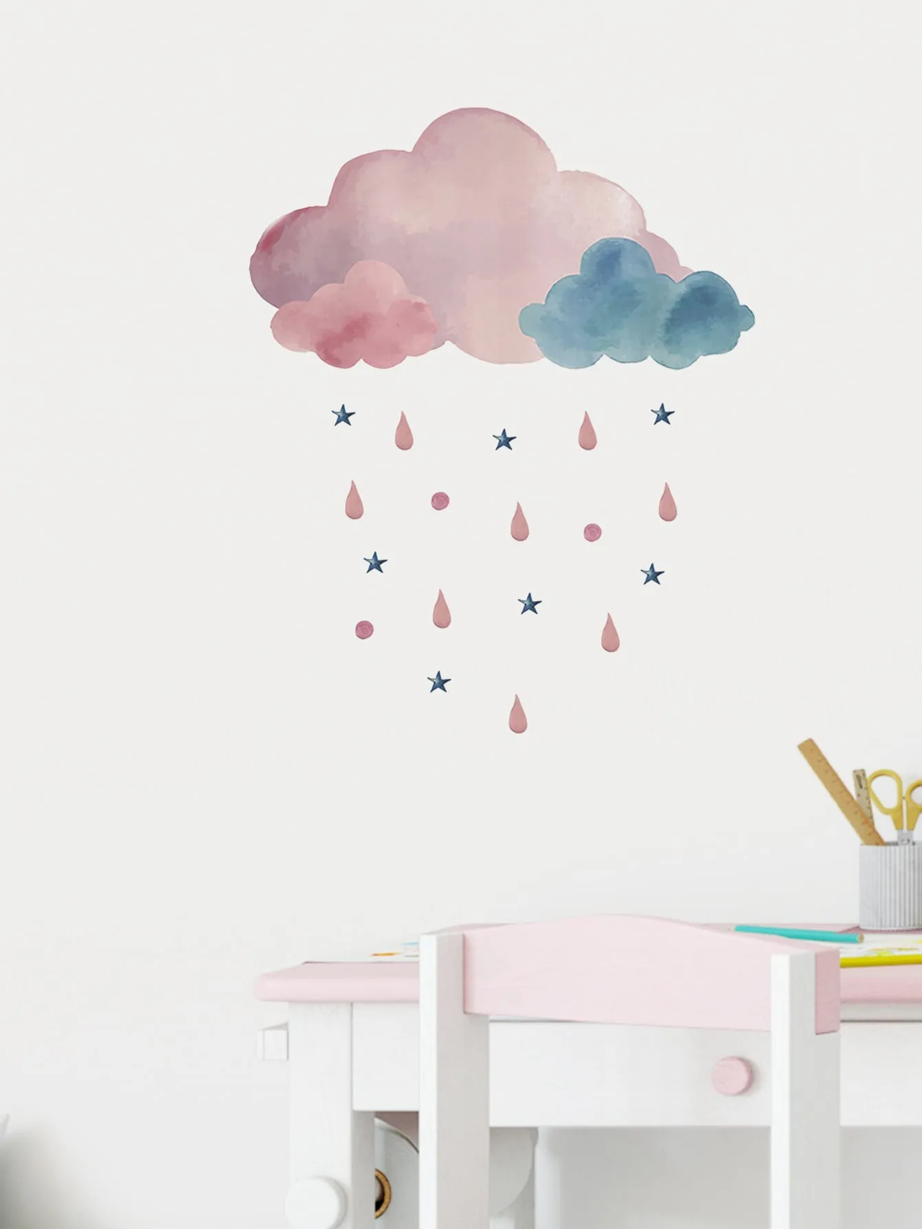 Pink And Blue Cloud Wall Sticker Decorative Wall Art Decal Creative Design for