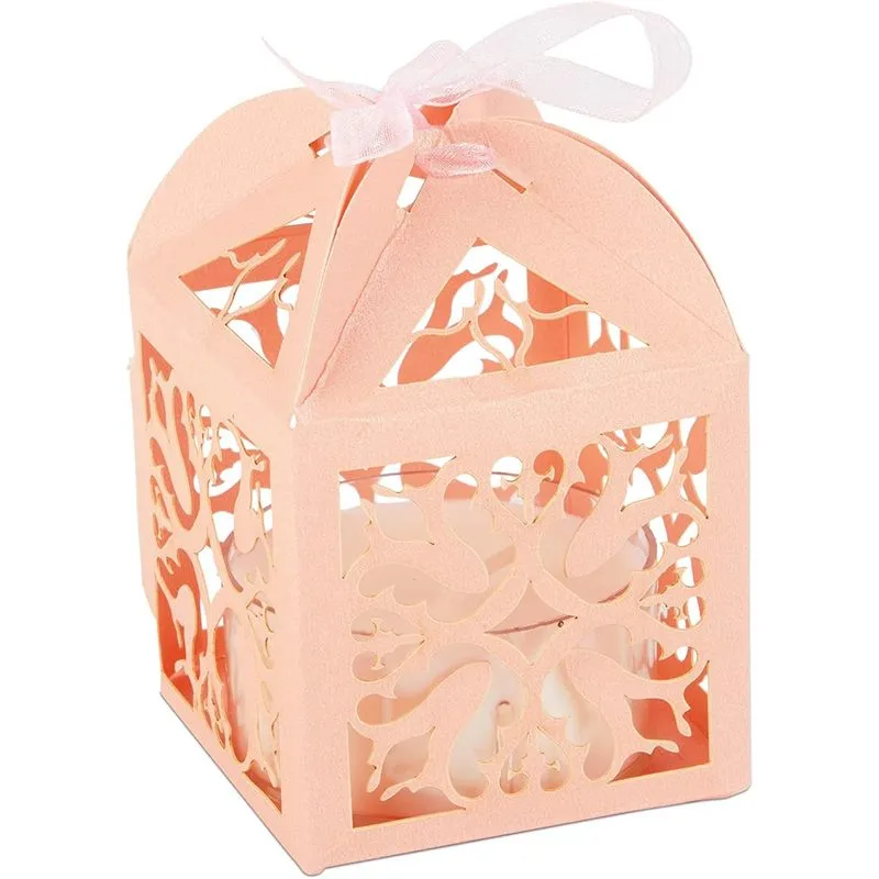 Pink Party Favor Gift Boxes for Wedding (2.3 x 3.5 Inches, 100 Pack)