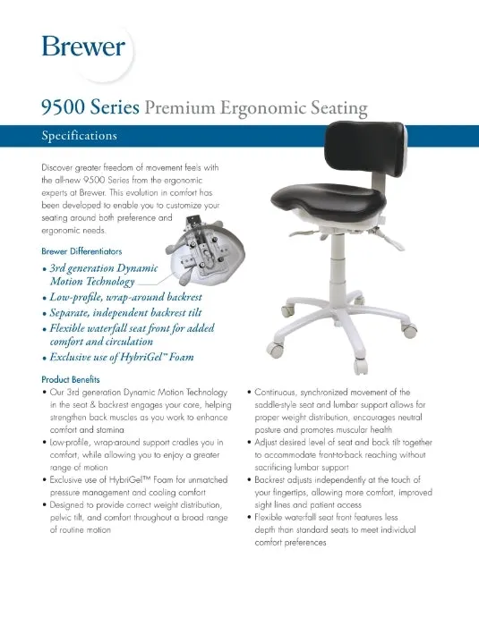 Premium Ergonomic Dental Operator Waterfall-Style Seat Stools US Made