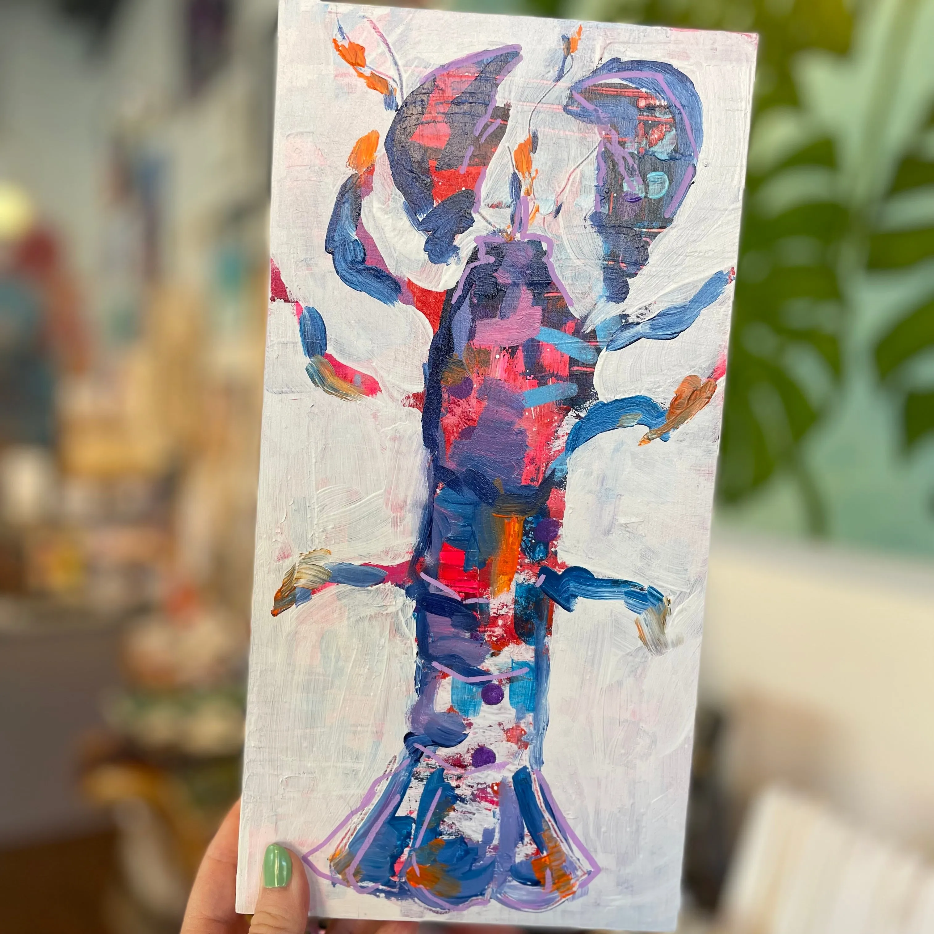 "Cosmic Lobster" Paintings by Meghan Berney