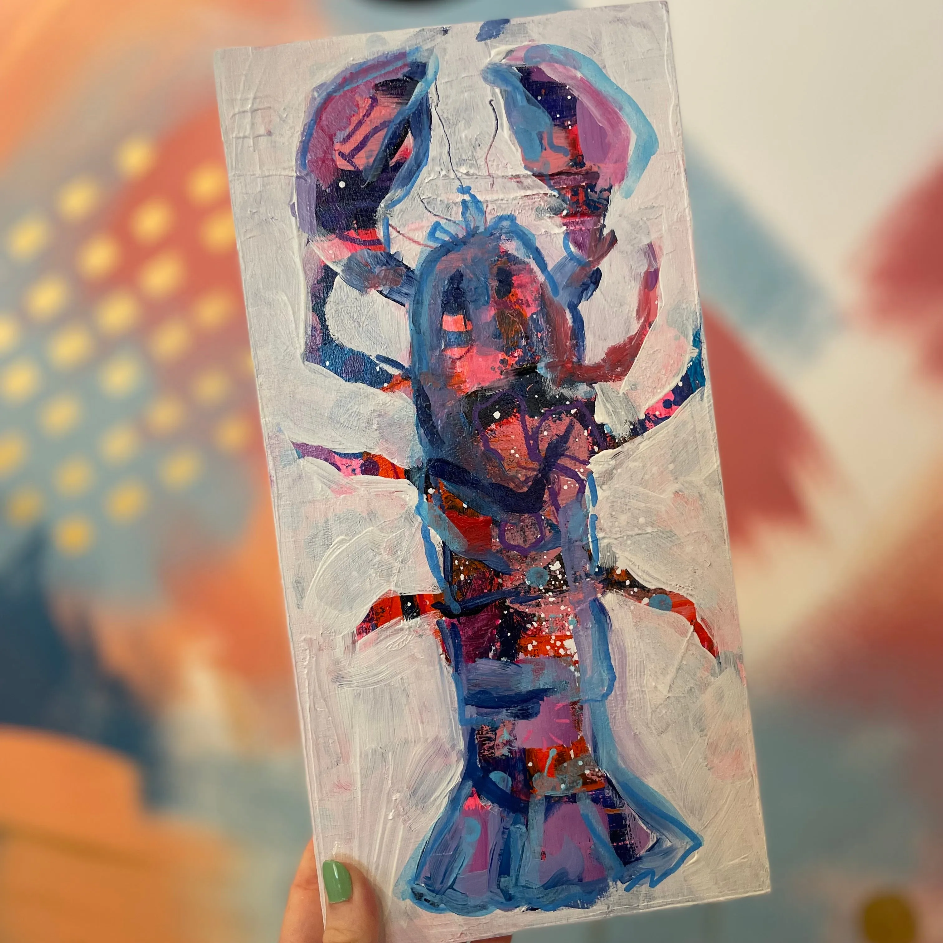 "Cosmic Lobster" Paintings by Meghan Berney