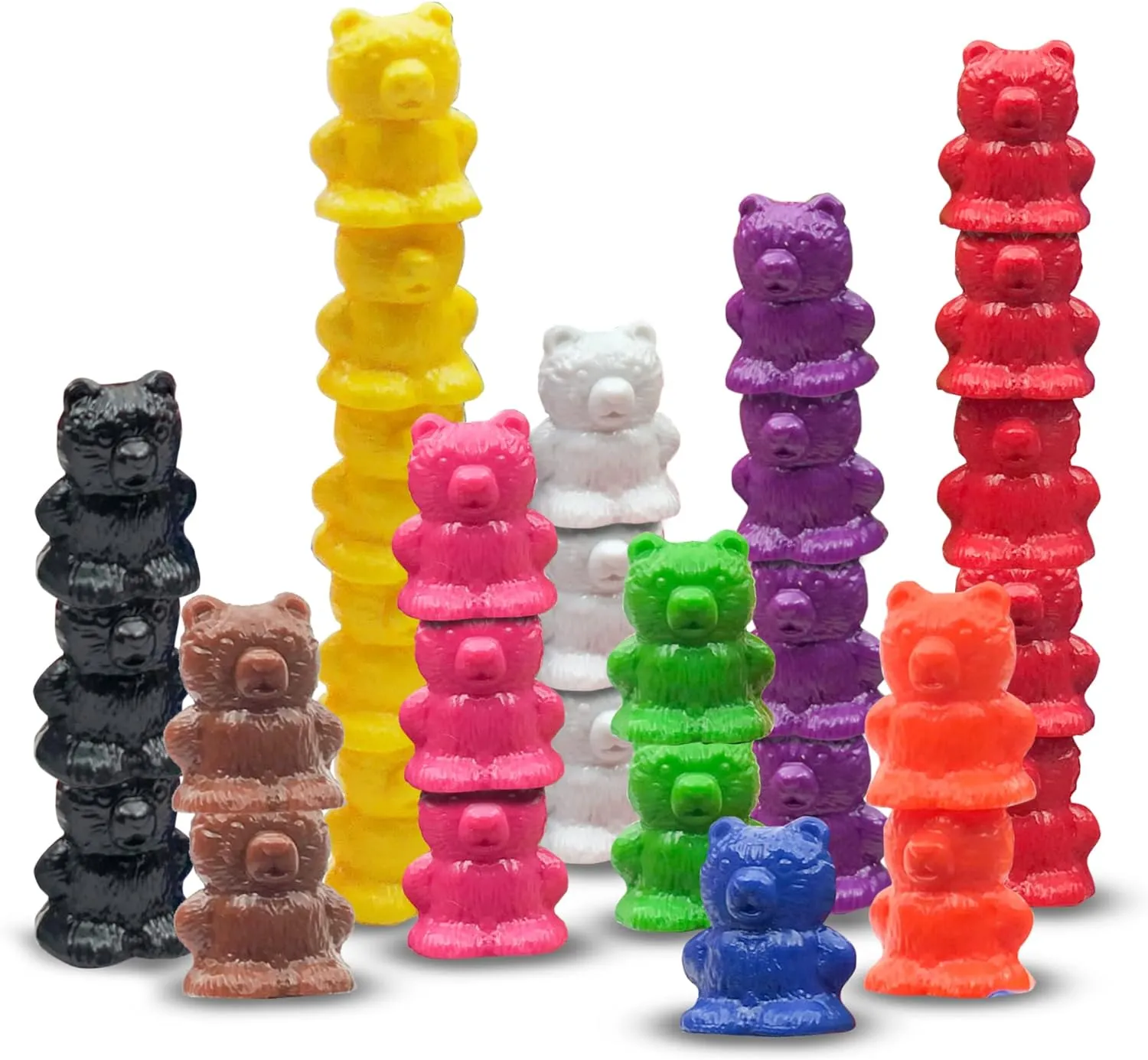 Rainbow Color Stacking Bears Toy_Building_Block 100 pcs Set