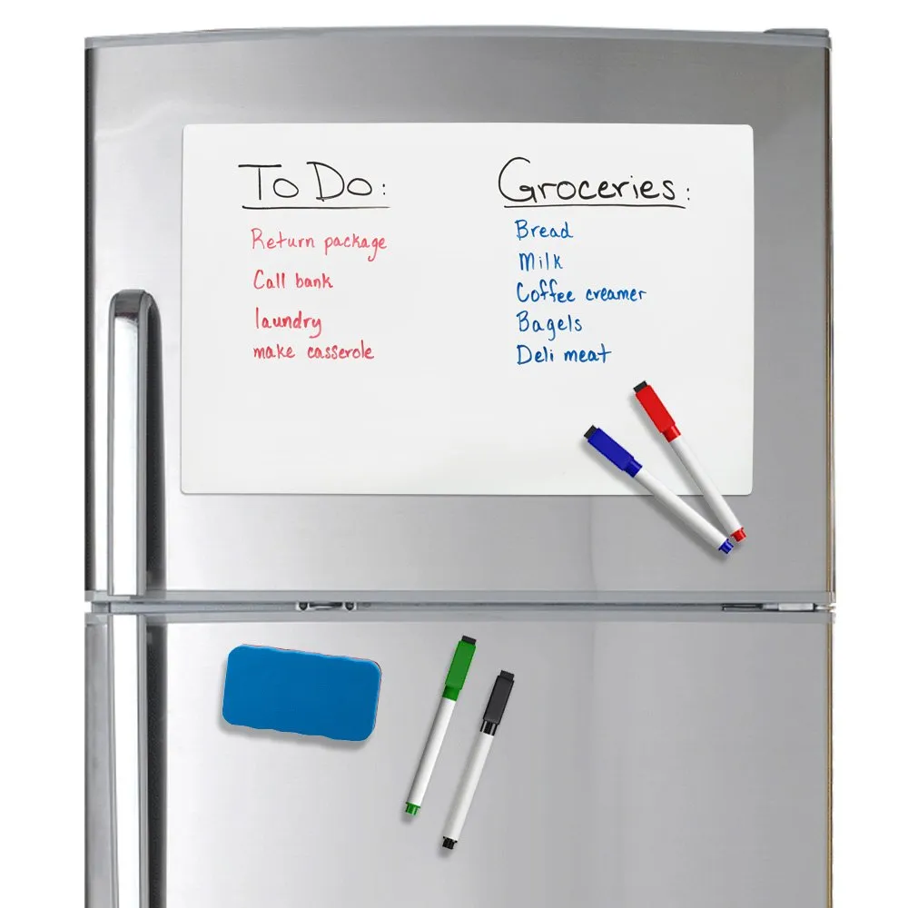 Refridge Reminder Magnetic Dry Erase Whiteboard 17 X 11 Sheet For Refrigerator