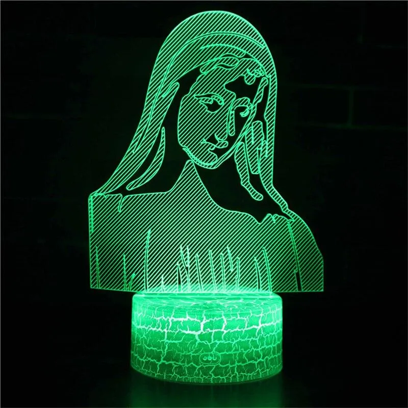 Religious Goddess Angel Jesus Saint 3D Night Light