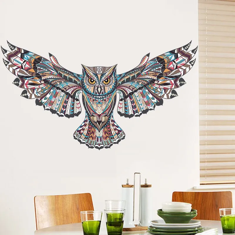 Removable Colorful Owl Wall Stickers