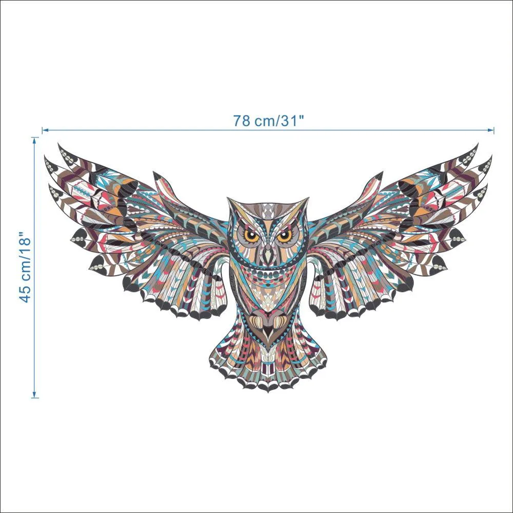 Removable Colorful Owl Wall Stickers