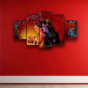 SAF paintings Set Of 5 Wall Painting With Frame For Home Decoration, Living Room, Spa, Office, Hotel Big Size Wall Décor 36 Inch x 18 Inch SANFPNL32264