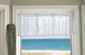 Sand Shell Lace Valance Curtains No Trim