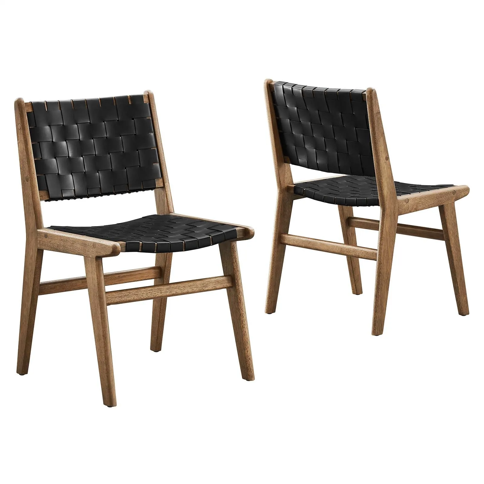 Saoirse Faux Leather Wood Dining Side Chair - Set of 2