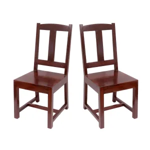 (Set of 2) Natural Tone Simple Country Wood Chair