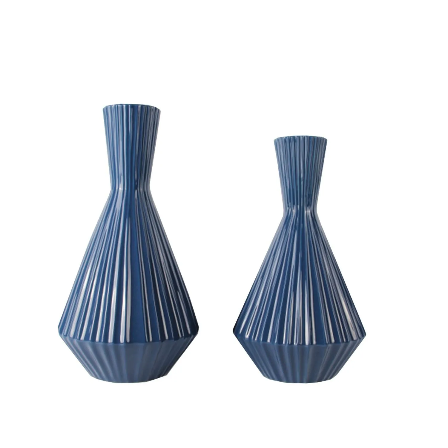 Set of 2-Vases-Water Jug Shape-Santa Fe Style-Blue-Home D Cor-Earthy-Rustic-Organic-Southwest-Home A