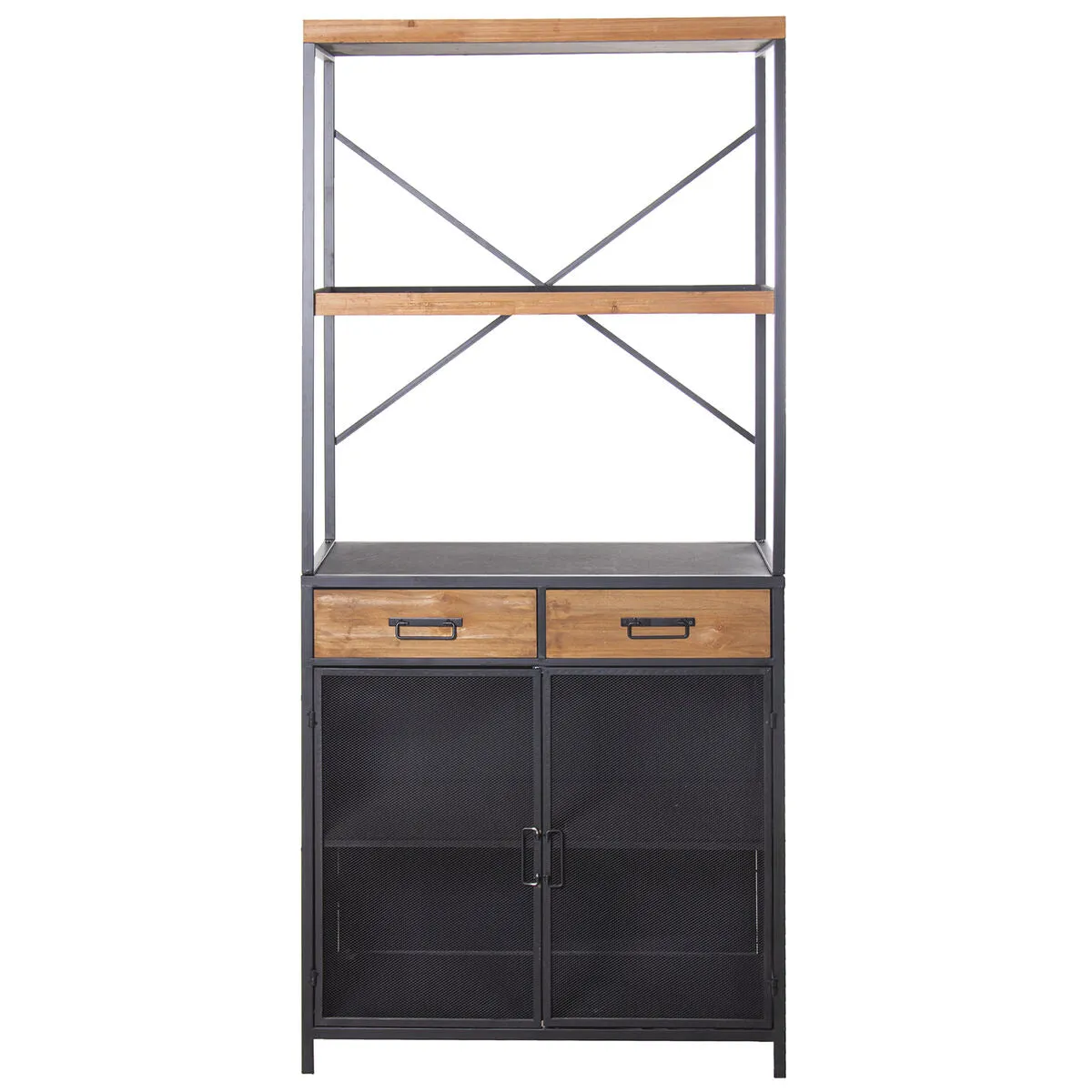 Shelves Alexandra House Living Brown Black Metal 80 x 180 x 40 cm